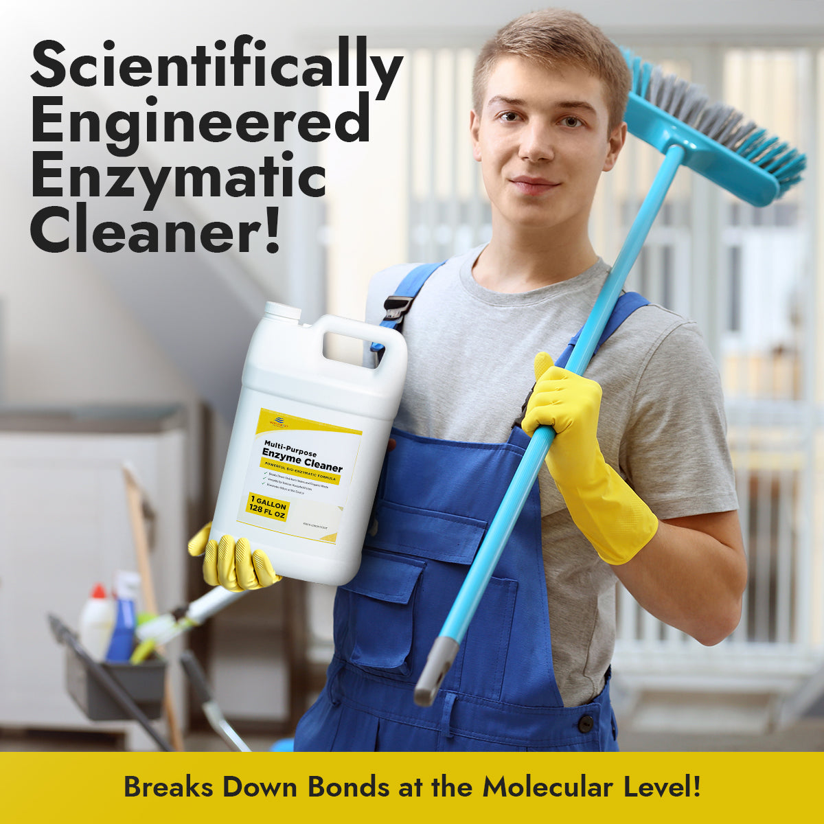 NORTHWEST ENTERPRISES Multi-Purpose Enzyme Cleaner - Household and Commercial Enzyme Cleaner, Fresh Lemon Scent