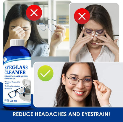 Ultrasonic Eyeglass Cleaner: Ultrasonic Cleaner Solution Concentrate Engineered Specifically as an Ultrasonic Glasses Cleaner  for use in Sonic and Ultrasonic Machines.