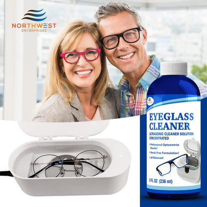 Ultrasonic Eyeglass Cleaner: Ultrasonic Cleaner Solution Concentrate Engineered Specifically as an Ultrasonic Glasses Cleaner  for use in Sonic and Ultrasonic Machines.