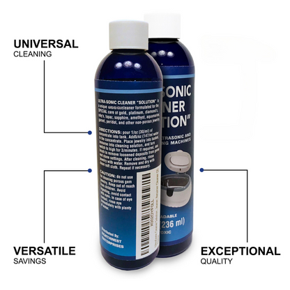 Jewelry Cleaner, Ultrasonic Jewelry Cleaner Solution - The Jewelry Cleaner for Gold, Silver, Platinum Diamonds and Non-Porous Precious and Semi-Precious Jewelry (Pack of 2)