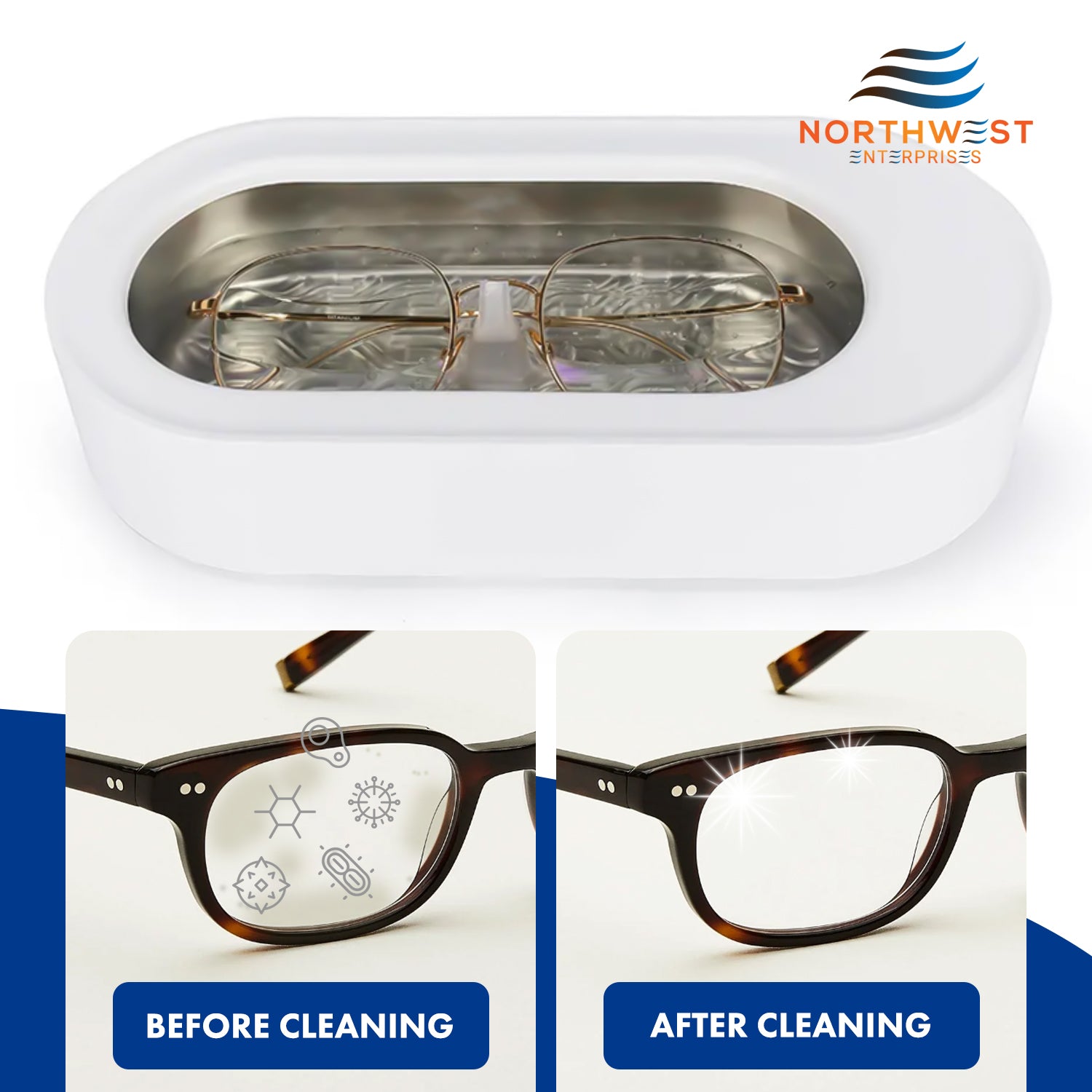 Ultrasonic Eyeglass Cleaner: Ultrasonic Cleaner Solution Concentrate Engineered Specifically as an Ultrasonic Glasses Cleaner  for use in Sonic and Ultrasonic Machines.