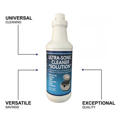 NORTHWEST ENTERPRISES Jewelry Cleaner, Ultrasonic Jewelry Cleaner Solution - Jewelry Cleaning Solution for Gold, Silver, Platinum Diamonds and Non-Porous Precious & Semi-Precious Jewelry (32 Ounce)