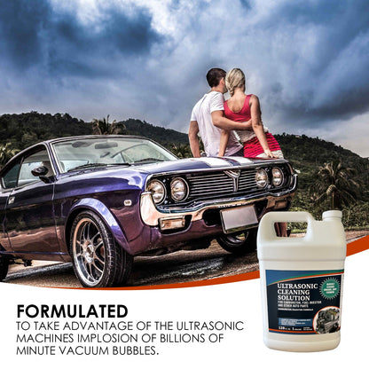 Ultrasonic Cleaner Solution for Carburetors and Engine Parts, Ultrasonic Cleaning Solution and Washing Compound for Ultrasonic and Immersion Washers - Concentrated (1 Gallon)