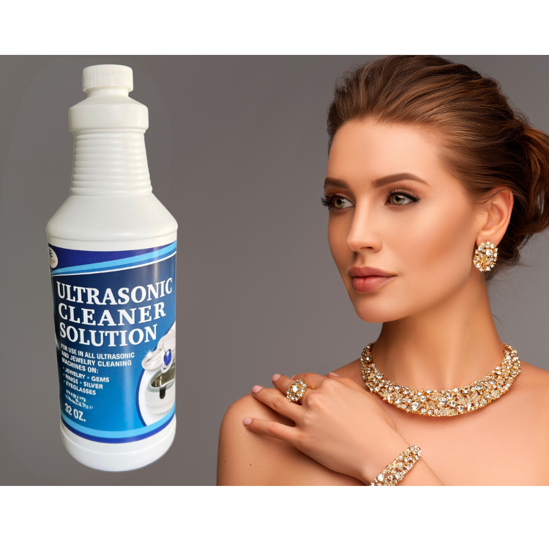 NORTHWEST ENTERPRISES Jewelry Cleaner, Ultrasonic Jewelry Cleaner Solution - Jewelry Cleaning Solution for Gold, Silver, Platinum Diamonds and Non-Porous Precious & Semi-Precious Jewelry (32 Ounce)