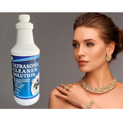 NORTHWEST ENTERPRISES Jewelry Cleaner, Ultrasonic Jewelry Cleaner Solution - Jewelry Cleaning Solution for Gold, Silver, Platinum Diamonds and Non-Porous Precious & Semi-Precious Jewelry (32 Ounce)