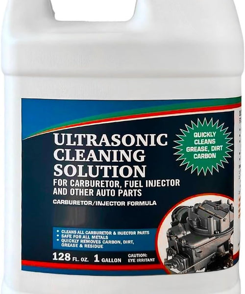 Ultrasonic Cleaner Solution for Carburetors and Engine Parts, Ultrasonic Cleaning Solution and Washing Compound for Ultrasonic and Immersion Washers - Concentrated (1 Gallon)