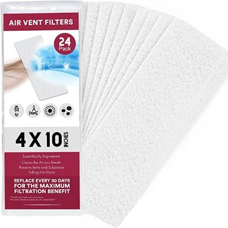 Vent Filter, Air Vent Filters, 24 Floor Vent filters - 4"x10", 90 day filtration.
