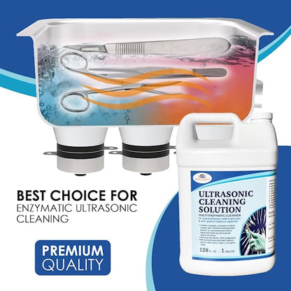 Multi-Enzymatic Ultrasonic Cleaner Solution For Professional Instrument And Equipment Reprocessing. Concentrated. One Gallon.